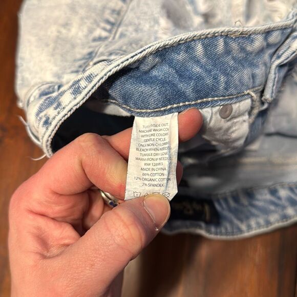 Indigo Rein Light Blue Acid Washed Denim Cutoff Shorts Women’s 27 - Picture 6 of 6